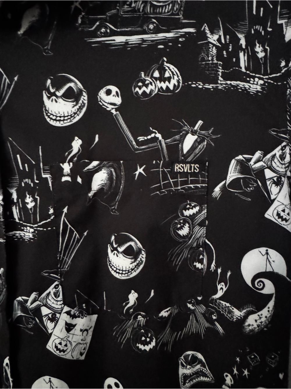 RSVLTS Disney Nightmare Before Christmas Button-Down Shirt NWOT - Picture 2 of 2